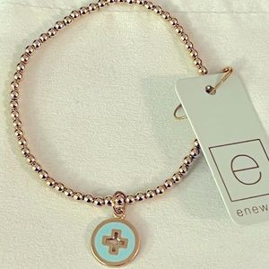E•NEWTON 3MM GOLD CROSS BRACELET